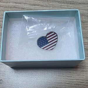 Park Lane Heart Brooch with Red, White, and Blue